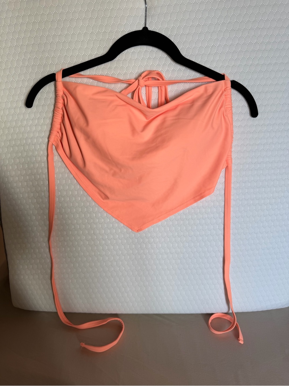 Aerie Women’s Coral Tie-Back Triangle Bandana Bandeau Bikini Top